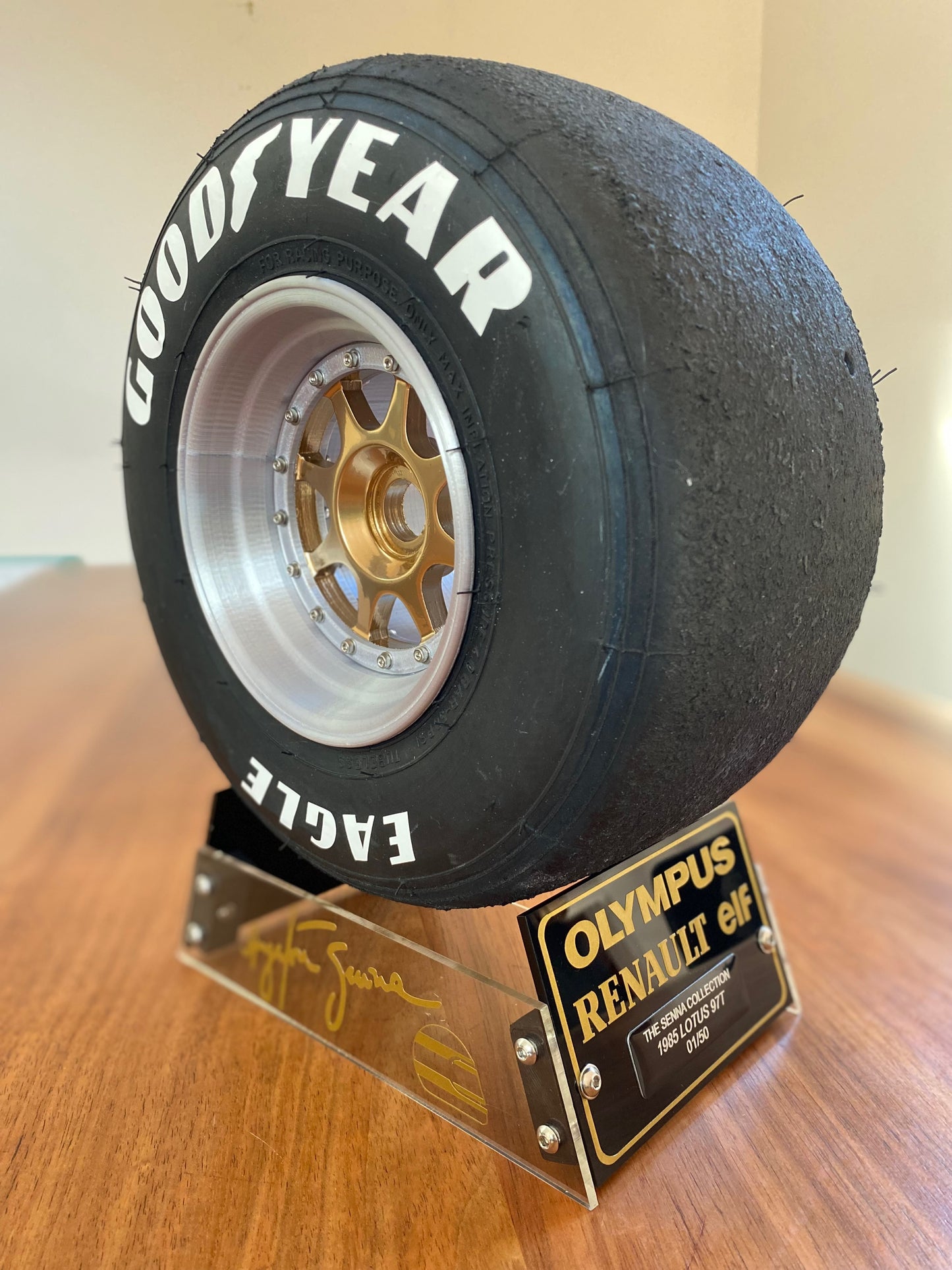 Ayrton Senna Lotus 97T Limited Edition F1 Replica Wheel and Stand