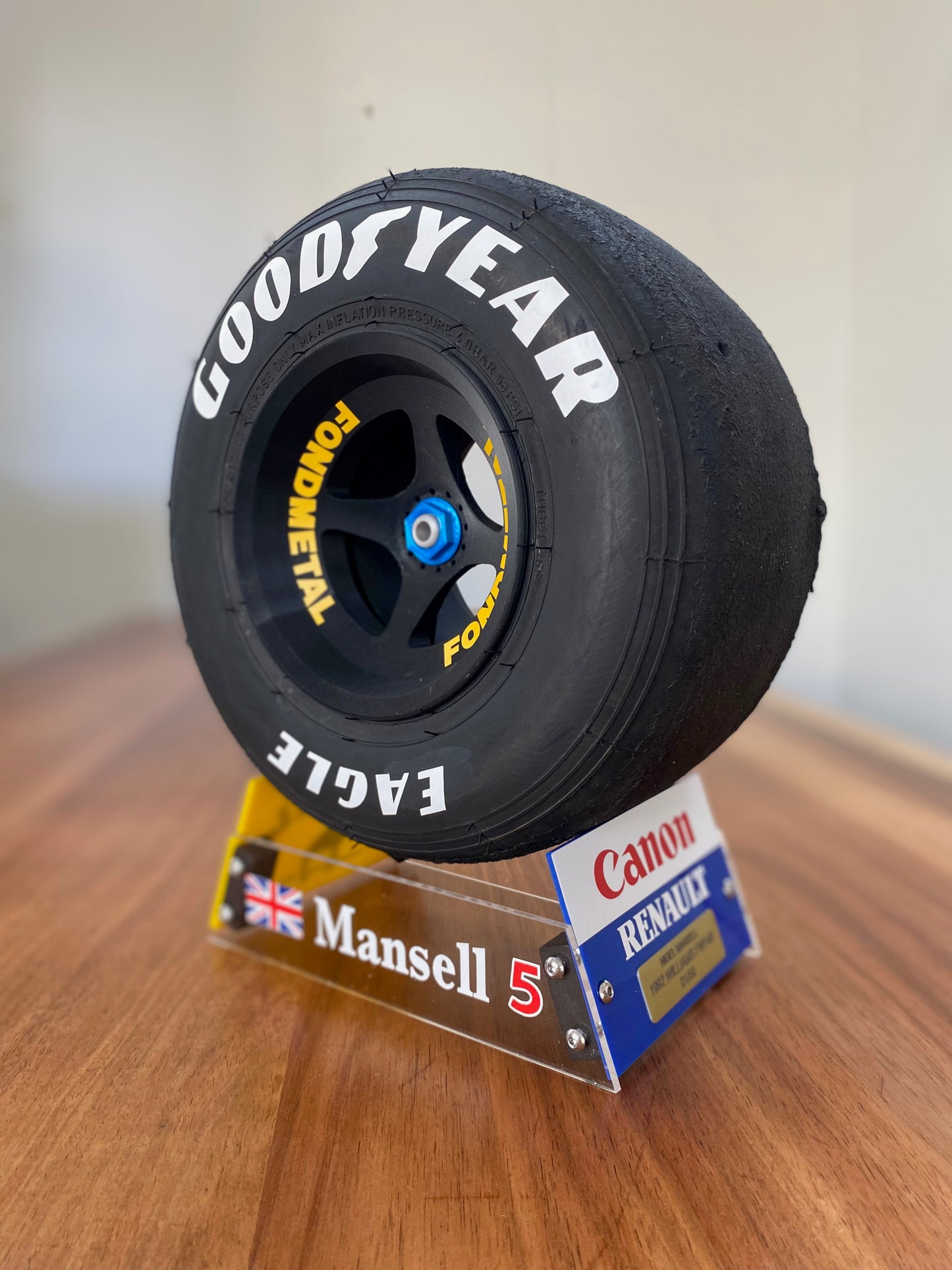 Nigel Mansell's Williams FW14B Limited Edition F1 Replica Wheel and Stand