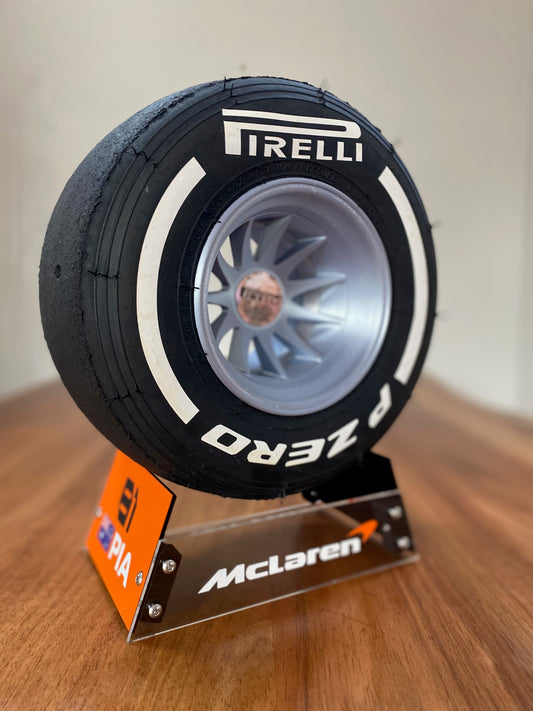 Oscar Piastri (McLaren) - F1 Tyre with Stand