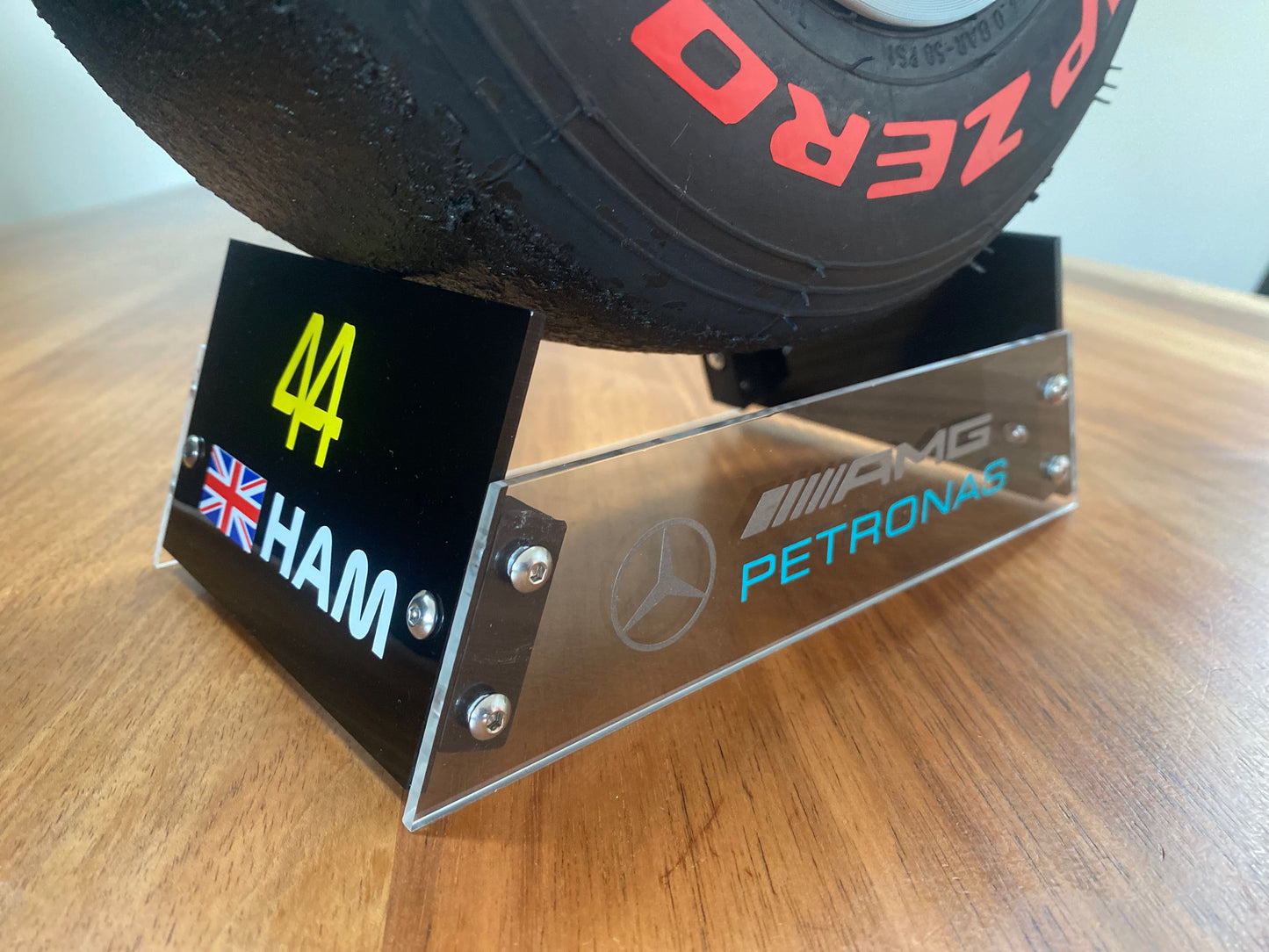 Lewis Hamilton (Mercedes) - F1 Tyre with Stand