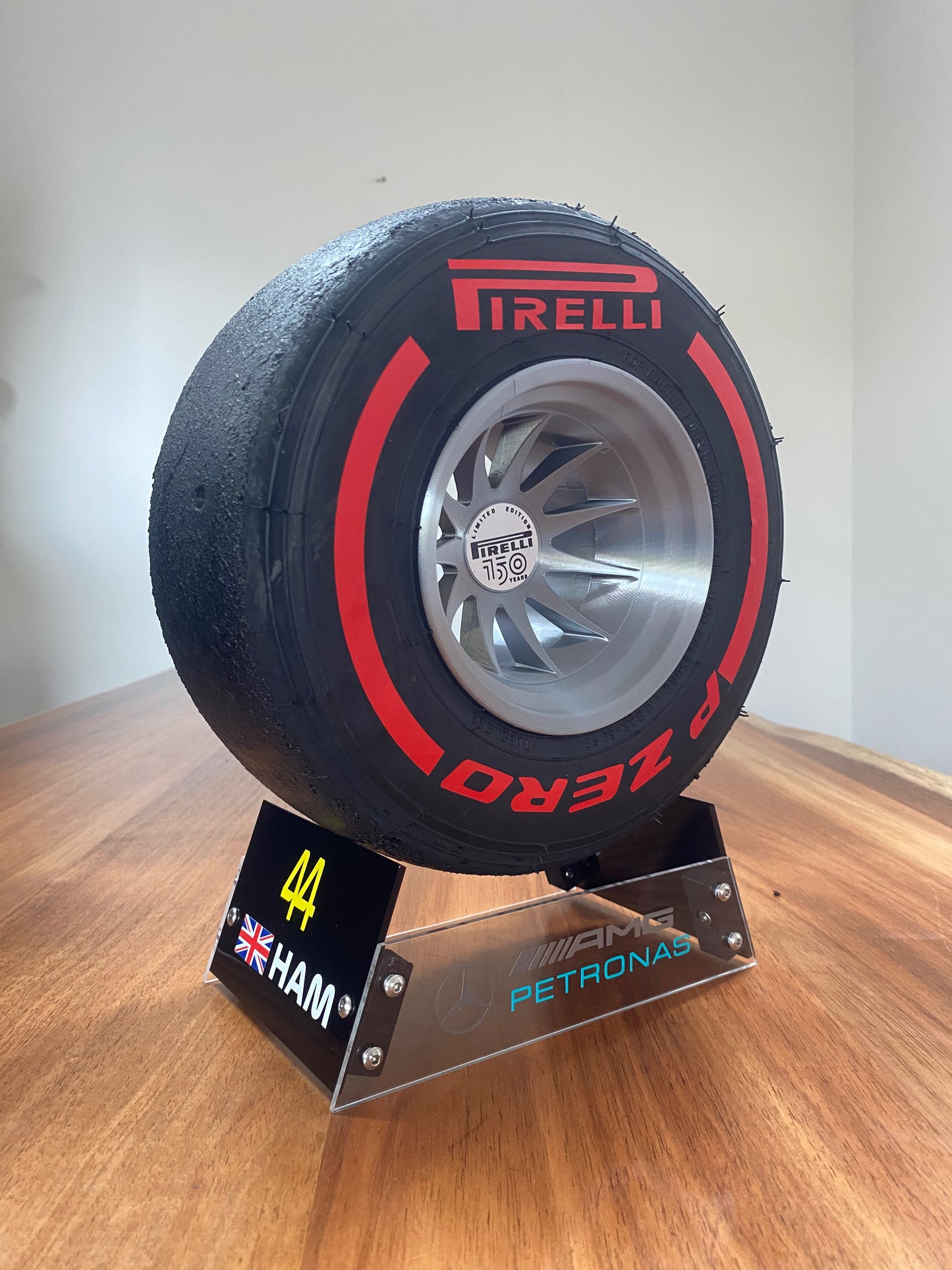 Lewis Hamilton (Mercedes) - F1 Tyre with Stand