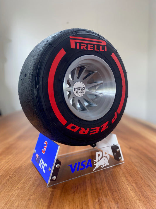 Dan Ricciardo (RB) - F1 Tyre with Stand