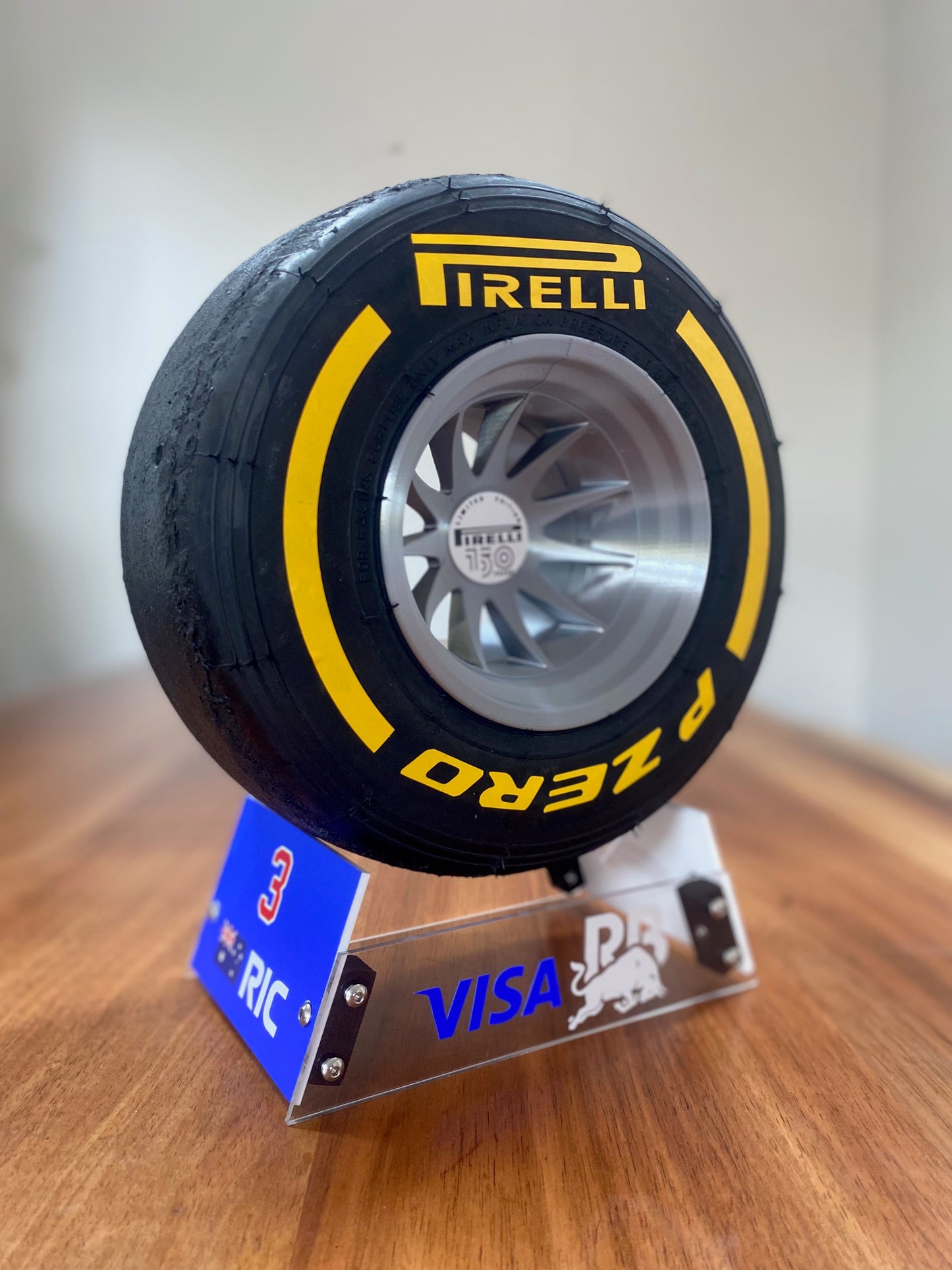 Dan Ricciardo (RB) - F1 Tyre with Stand