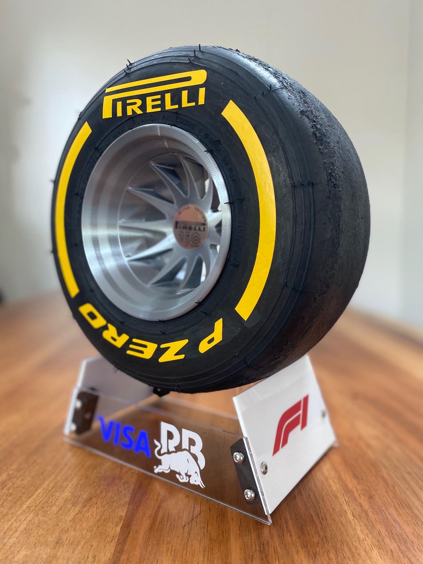 Dan Ricciardo (RB) - F1 Tyre with Stand