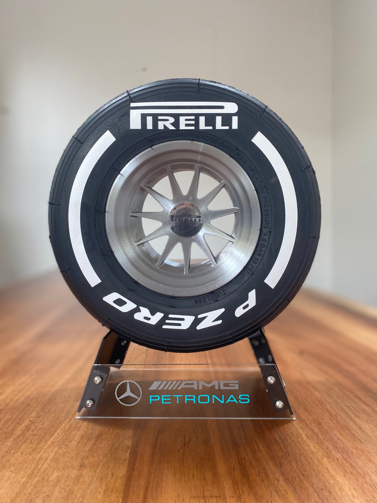 Lewis Hamilton (Mercedes) - F1 Tyre with Stand