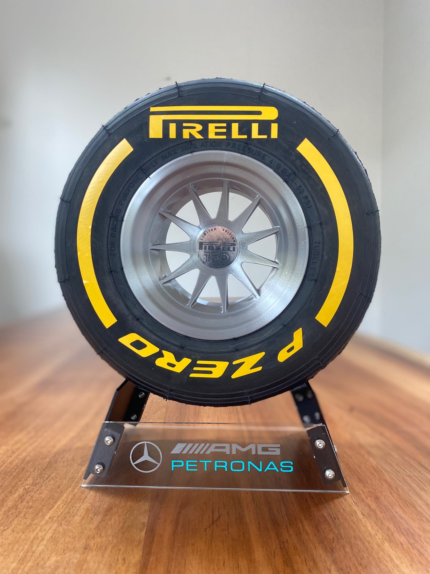 Lewis Hamilton (Mercedes) - F1 Tyre with Stand