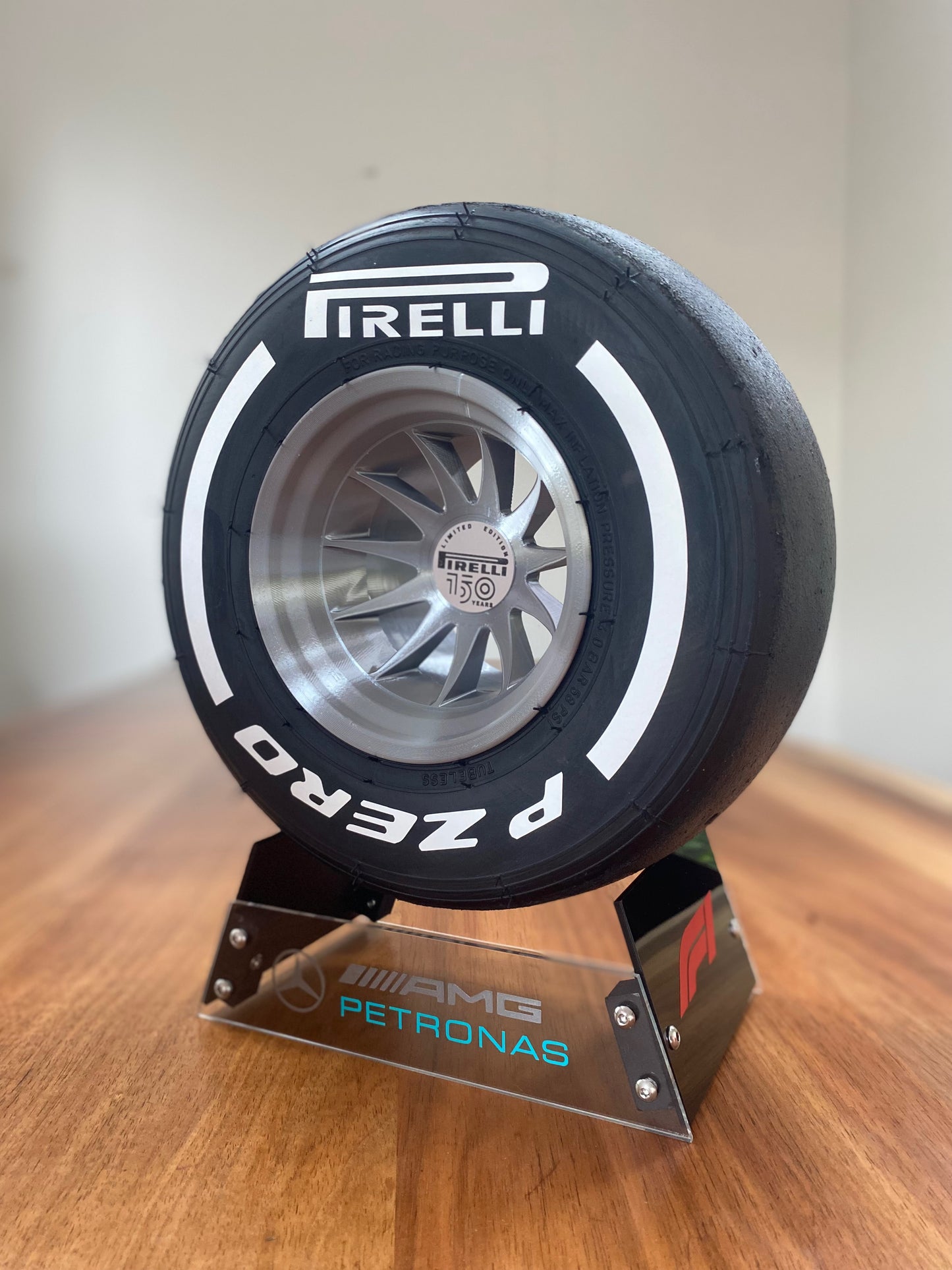 Lewis Hamilton (Mercedes) - F1 Tyre with Stand