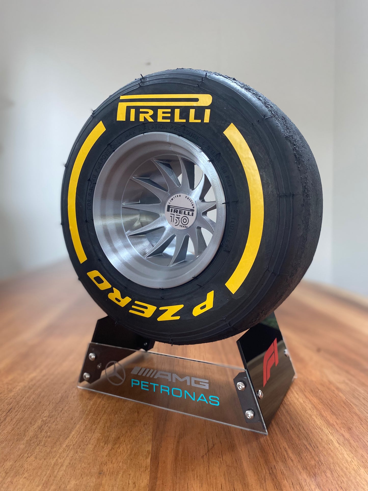 Lewis Hamilton (Mercedes) - F1 Tyre with Stand