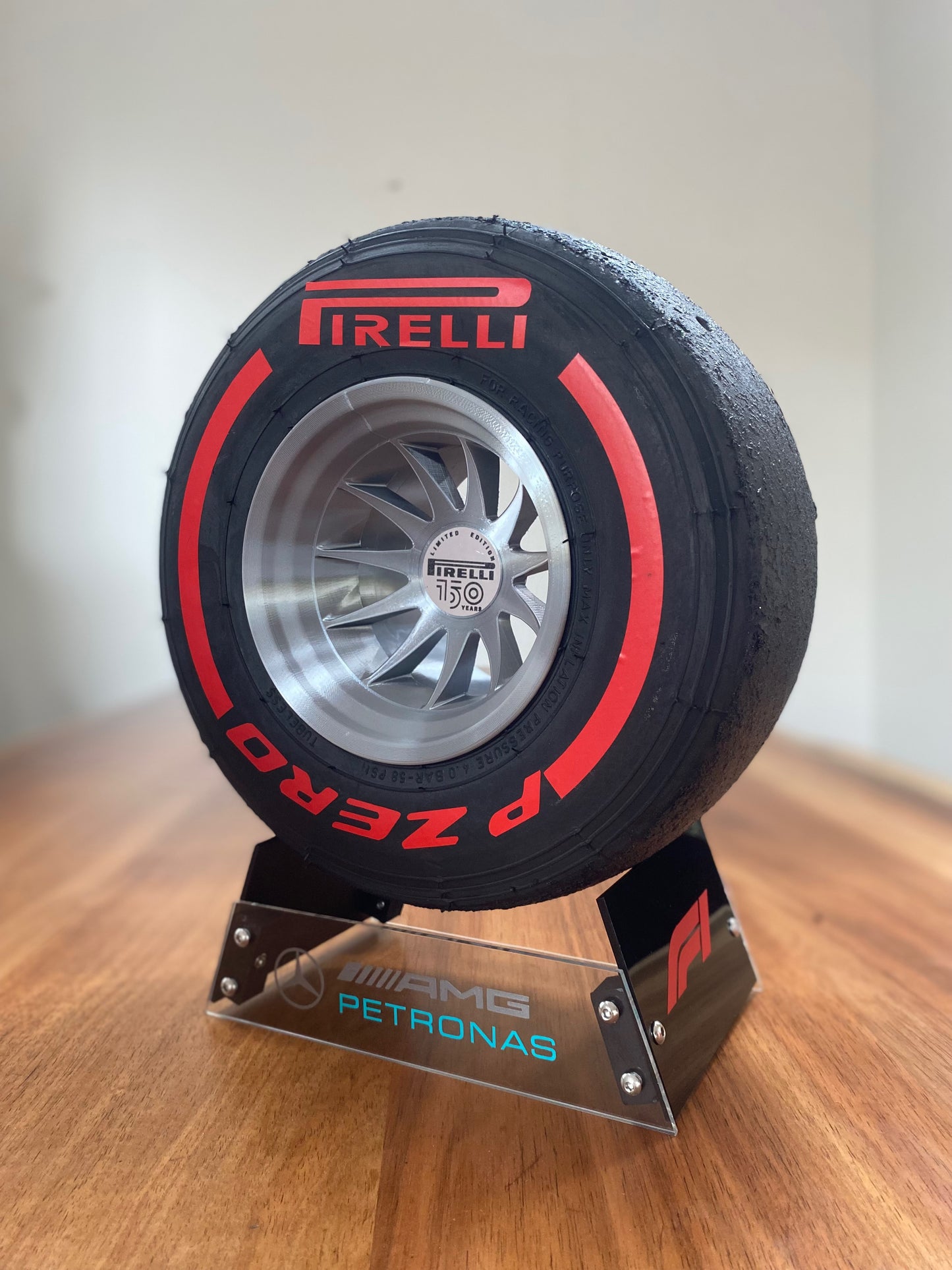 Lewis Hamilton (Mercedes) - F1 Tyre with Stand