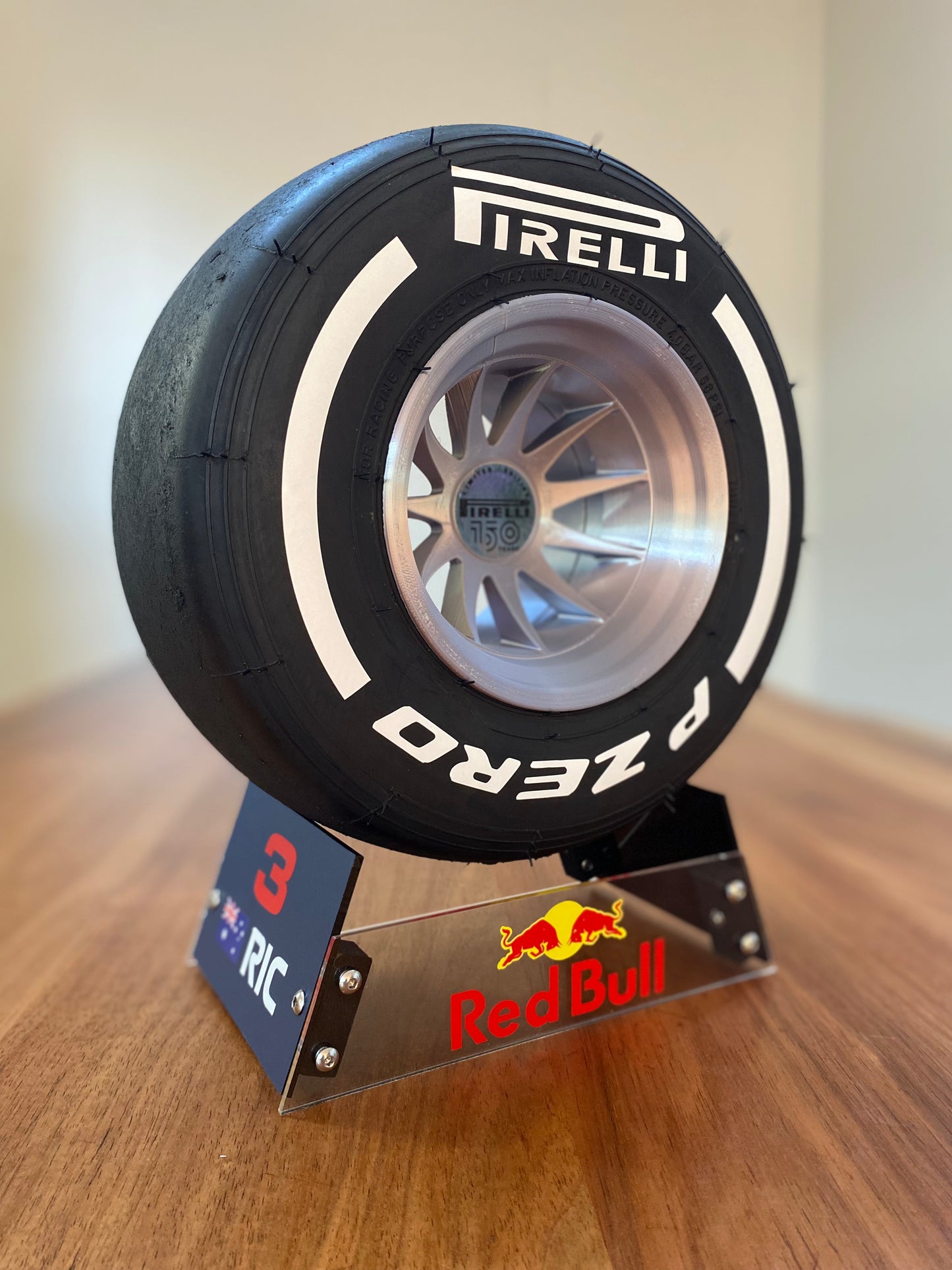 Dan Ricciardo (Red Bull) - F1 Tyre with Stand