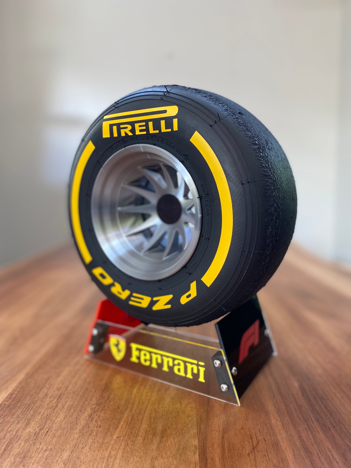 Charles Leclerc (Ferrari) - F1 Tyre with Stand