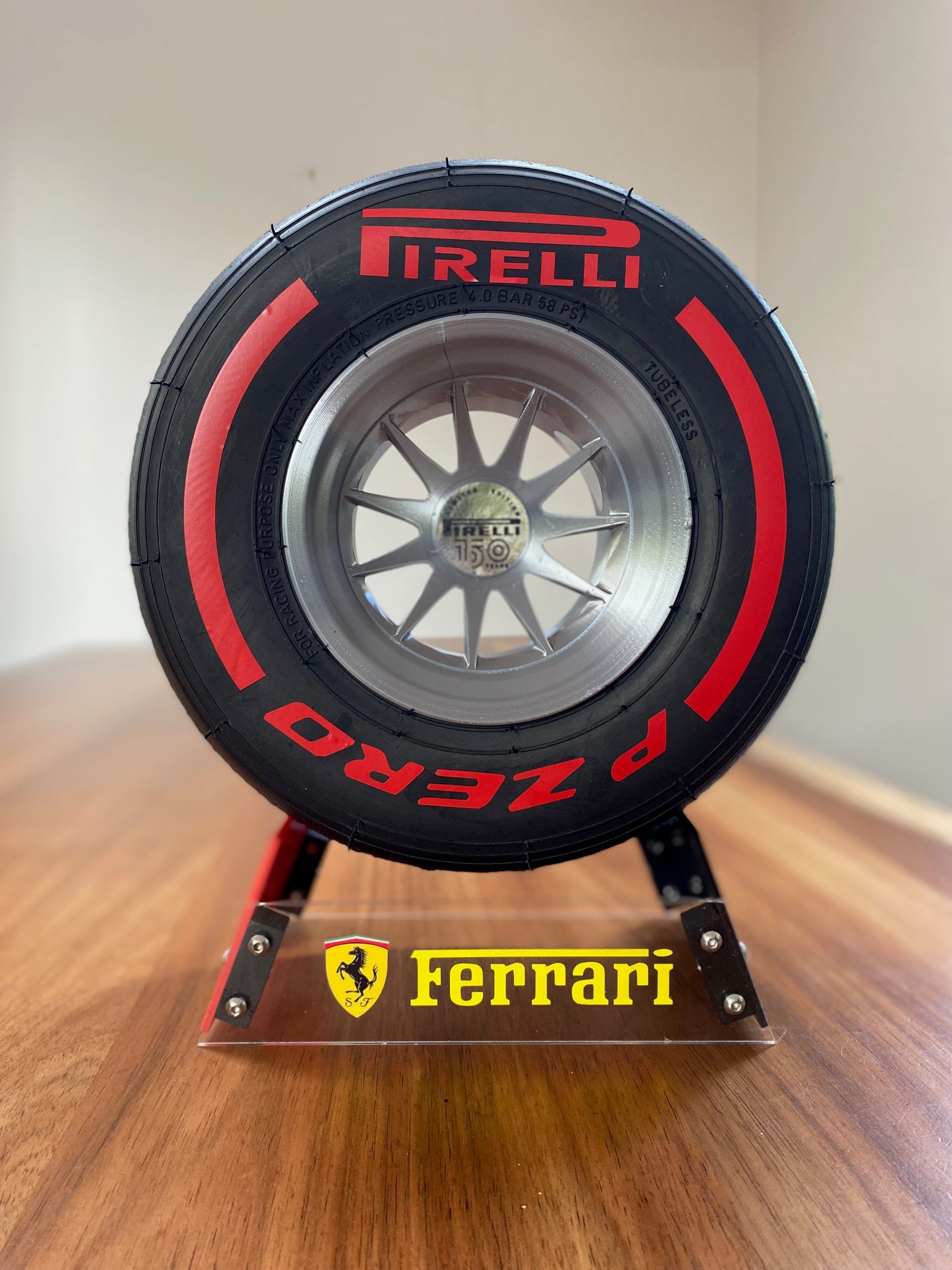 Carlos Sainz (Ferrari) - F1 Tyre with Stand