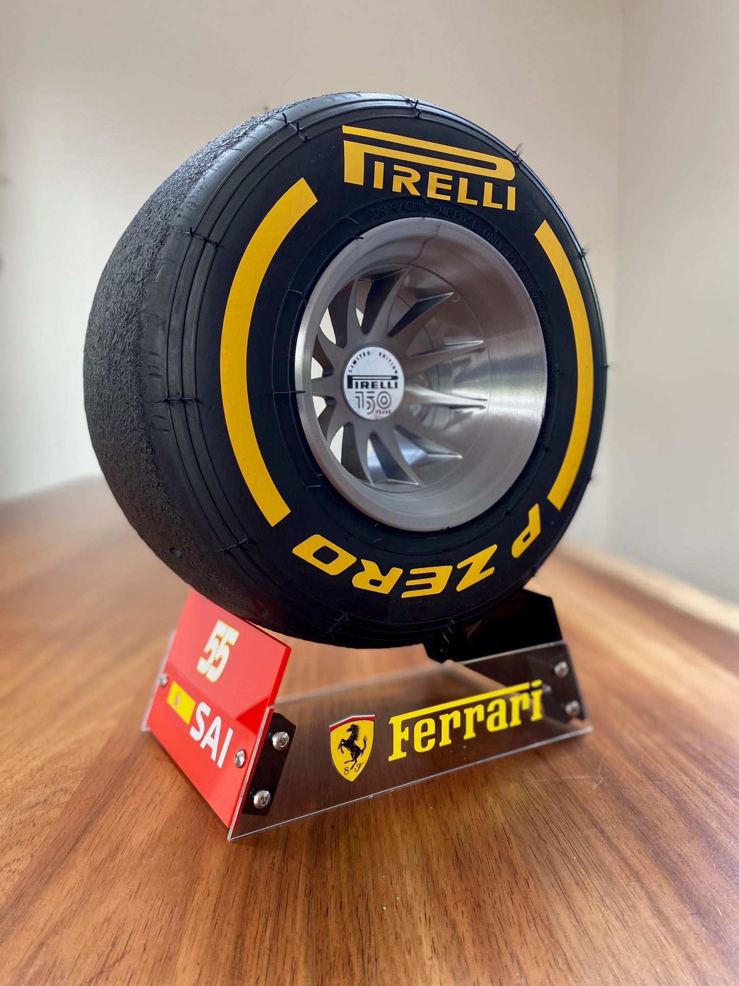 Carlos Sainz (Ferrari) - F1 Tyre with Stand