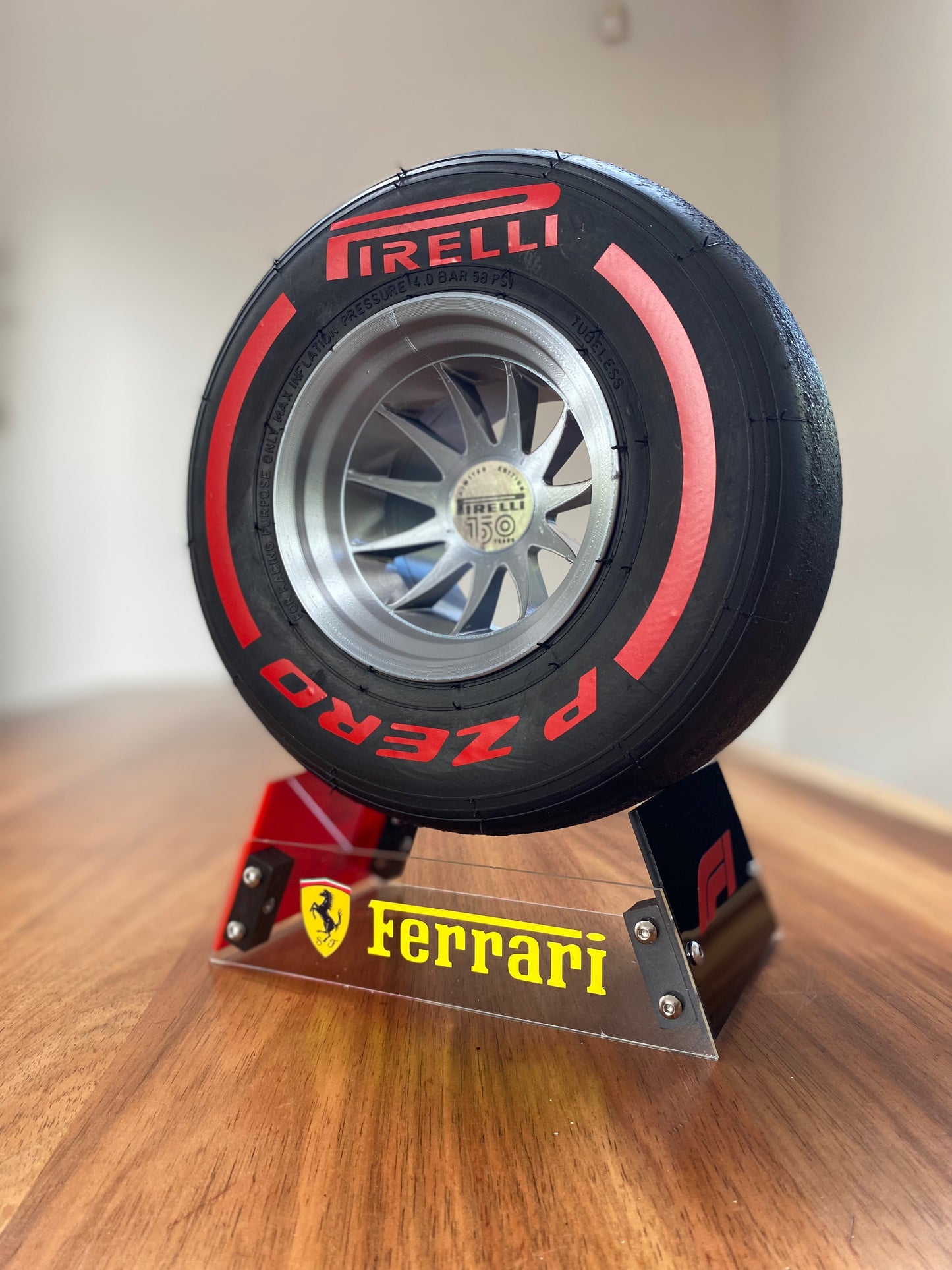 Carlos Sainz (Ferrari) - F1 Tyre with Stand