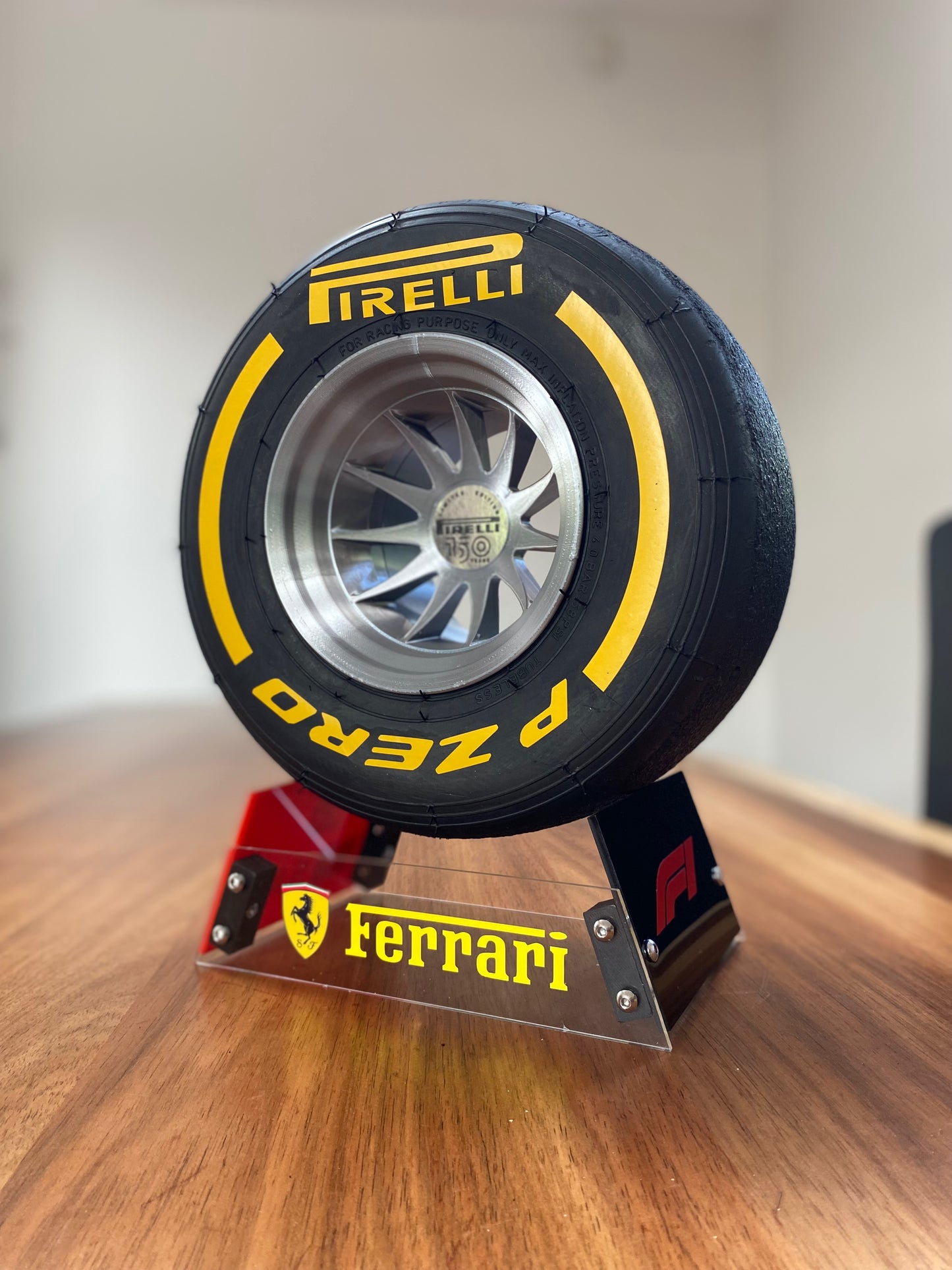 Carlos Sainz (Ferrari) - F1 Tyre with Stand