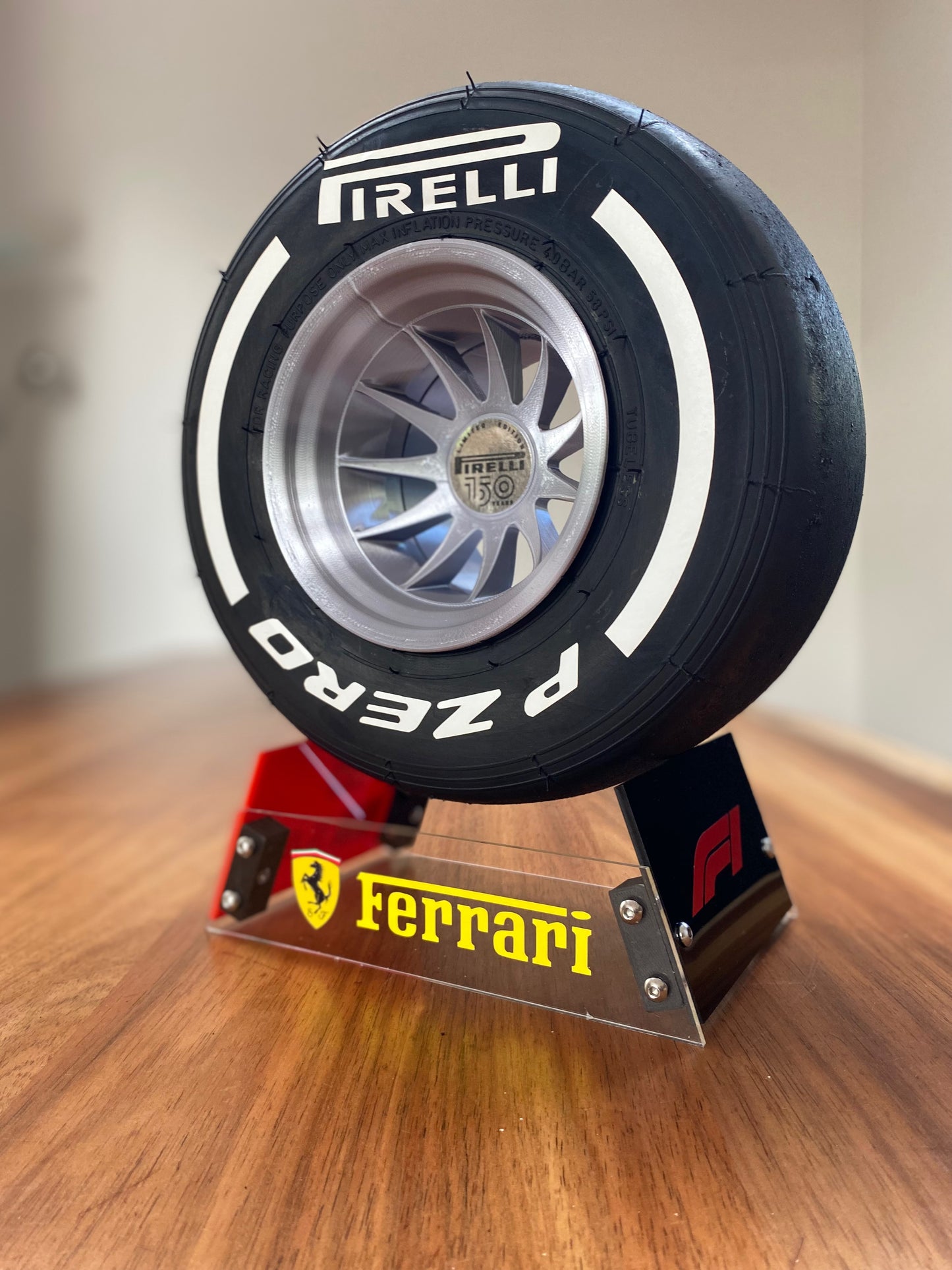 Carlos Sainz (Ferrari) - F1 Tyre with Stand