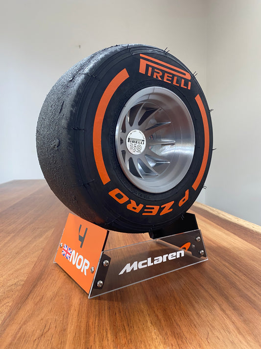 Lando Norris (McLaren) - F1 Tyre with Stand